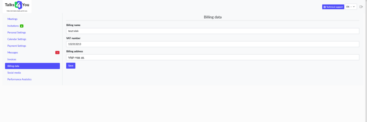 Edit billing information